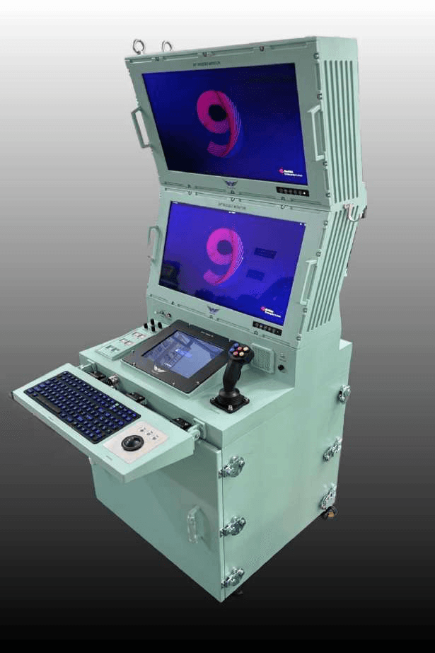 Dual monitor function console for navigation radar program 1